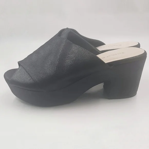 CHOCOLAT BLU CrissCross Platform Sandal Slide Black Shimmer NWOT Unworn 10 - Picture 11 of 14